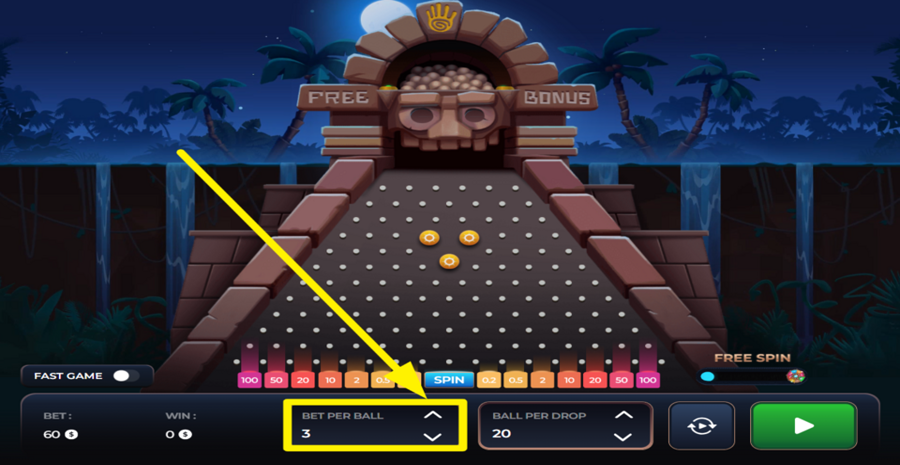 Plinko Aztec Adjust Bet Per Ball