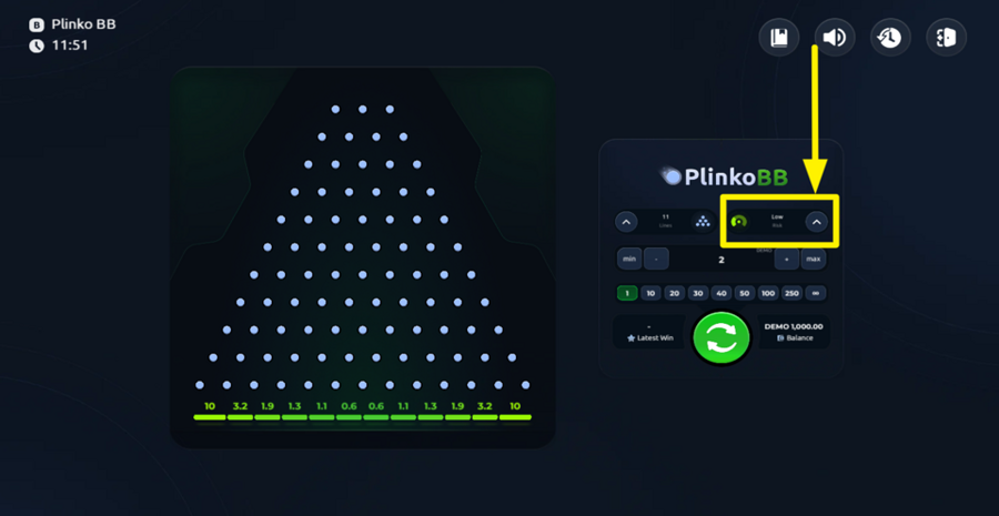 Plinko Bb Adjust Risk Level