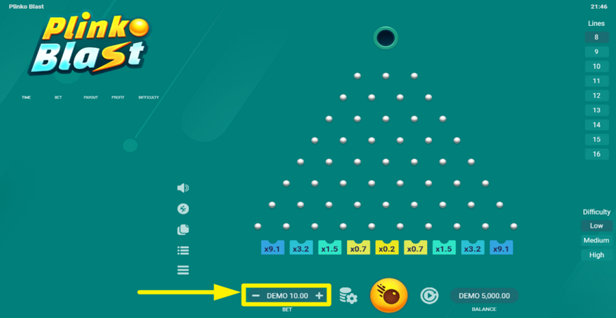 Plinko Blast Adjust Bet