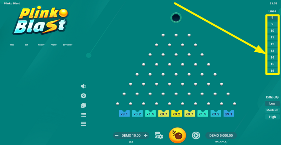 Plinko Blast Adjust Lines