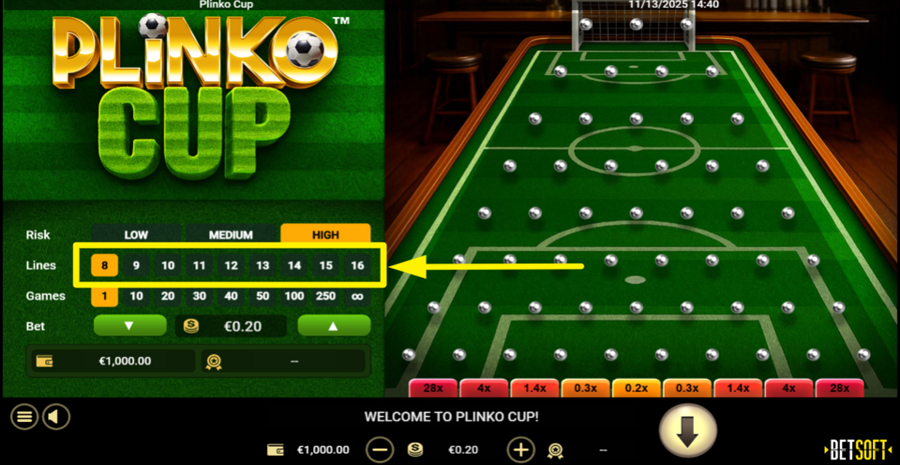 Plinko Cup Adjust Lines