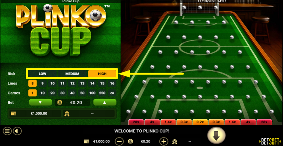 Plinko Cup Adjust Risk Level