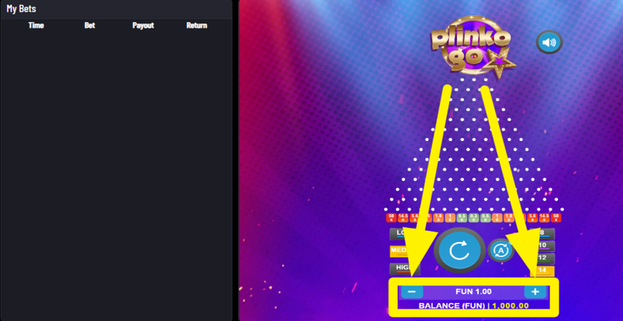 Plinko Go Adjust Bet