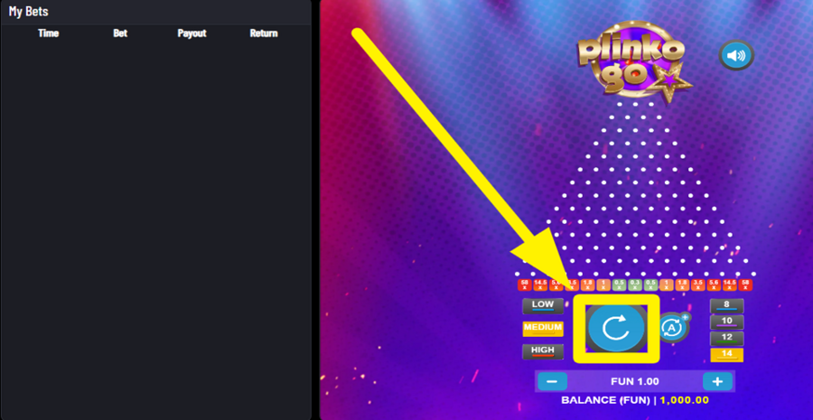 Plinko Go Spin Button