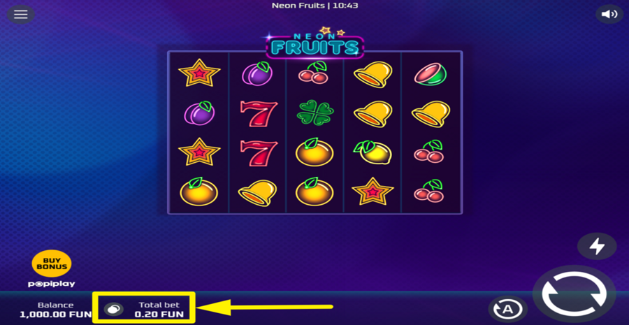 Popiplay Neon Fruits Adjust Bet
