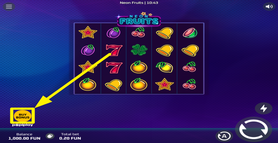 Popiplay Neon Fruits Buy Bonus