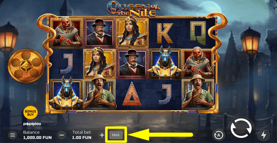 Popiplay Queen Of The Nile Max Button