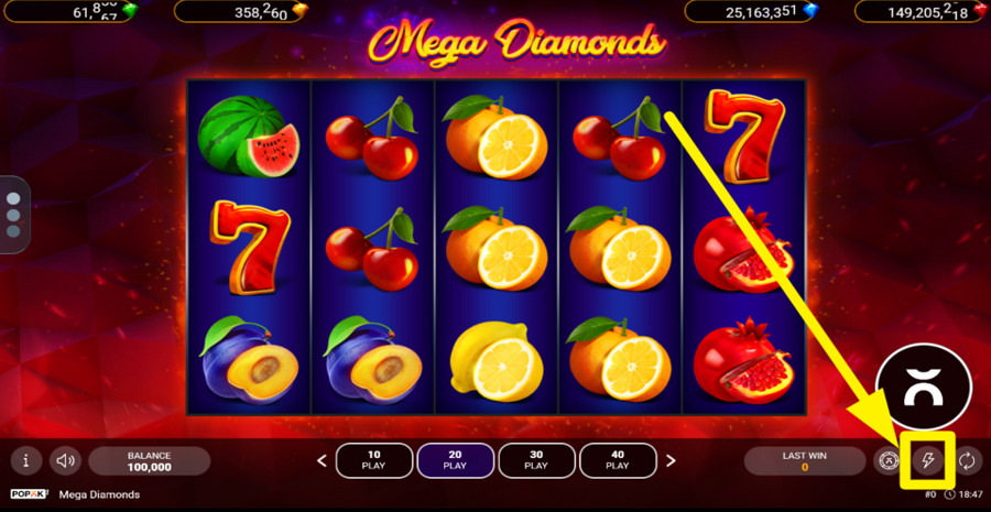 Popok Gaming Mega Diamonds Turbo