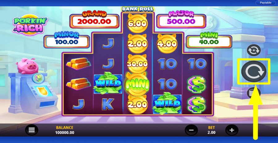 Porkin Rich Spin Button