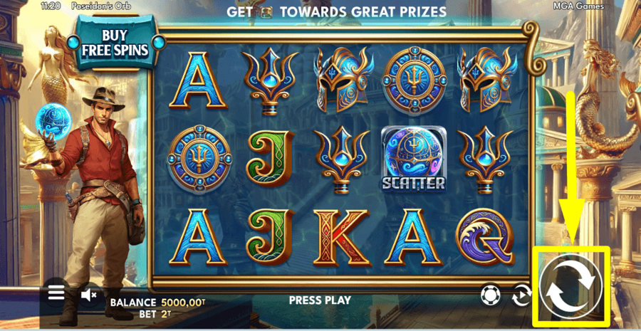 Poseidons Orb Spin Button