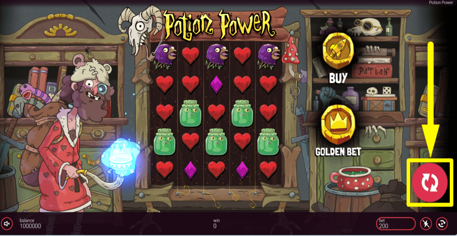 Potion Power Spin Button