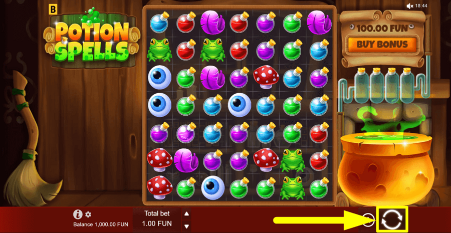 Potion Spells Spin Button