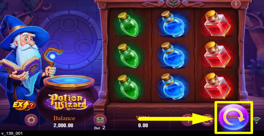 Potion Wizard Spin Button