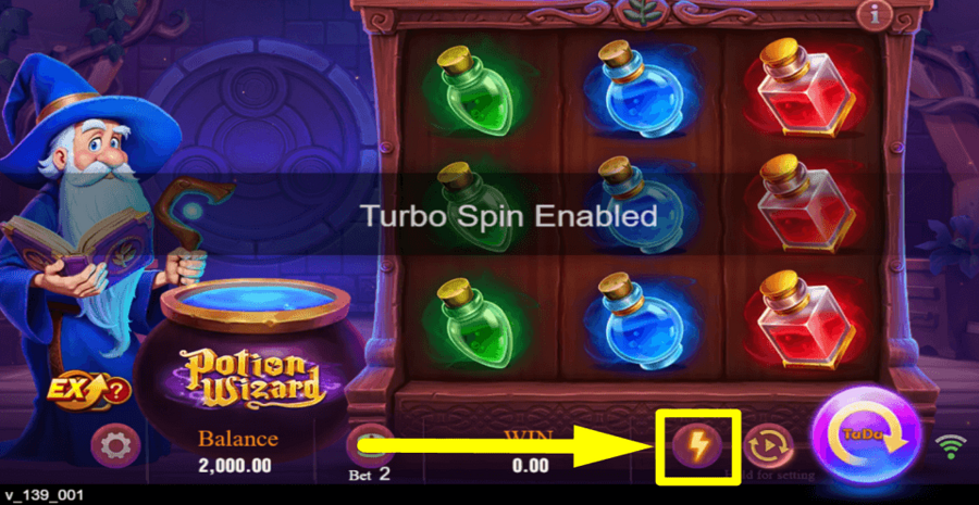 Potion Wizard Turbo Feature
