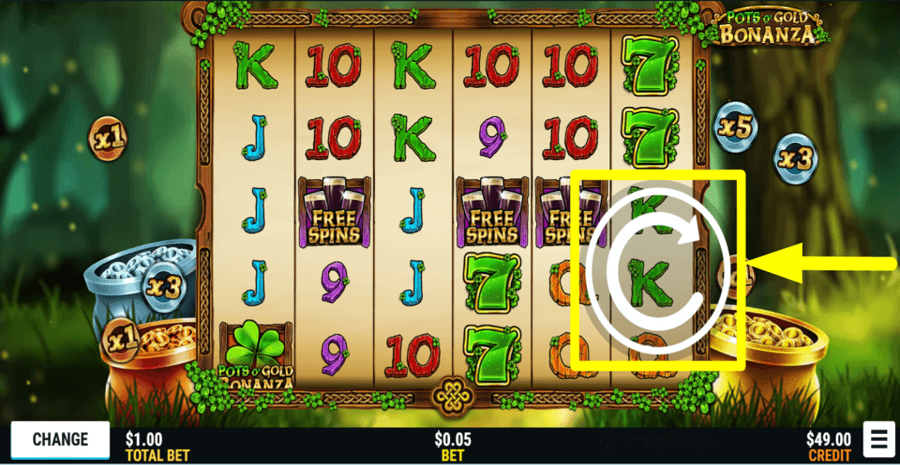 Pots O Gold Bonanza Spin Button