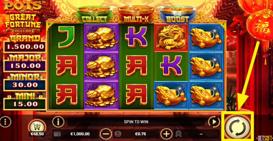 Pots Of Great Fortune Hold And Win Spin