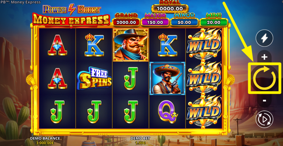 Power Boost Money Express Spin Button