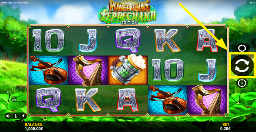 Power Coins Leprechaun Edition Spin Button