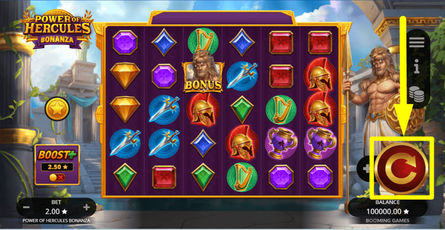 Power Of Hercules Bonanza Spin Button