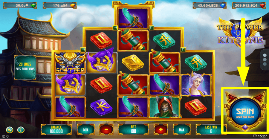 Power Of Kitsune Spin Button