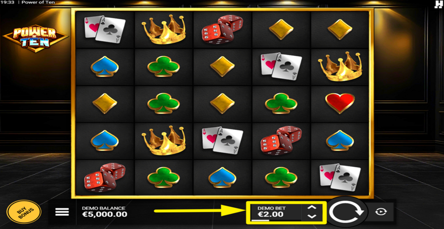 Power Of Ten Adjust Bet