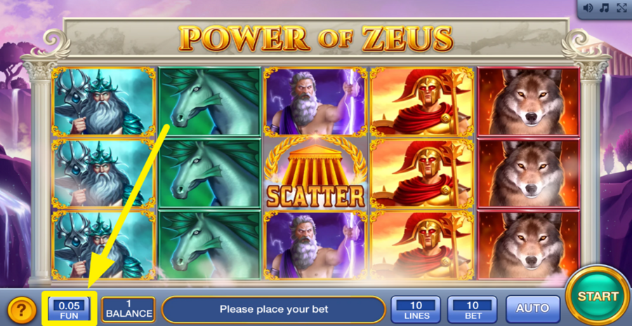Power Of Zeus Adjust Bet Per Line