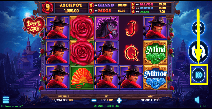 Power Of Zorro Turbo Feature