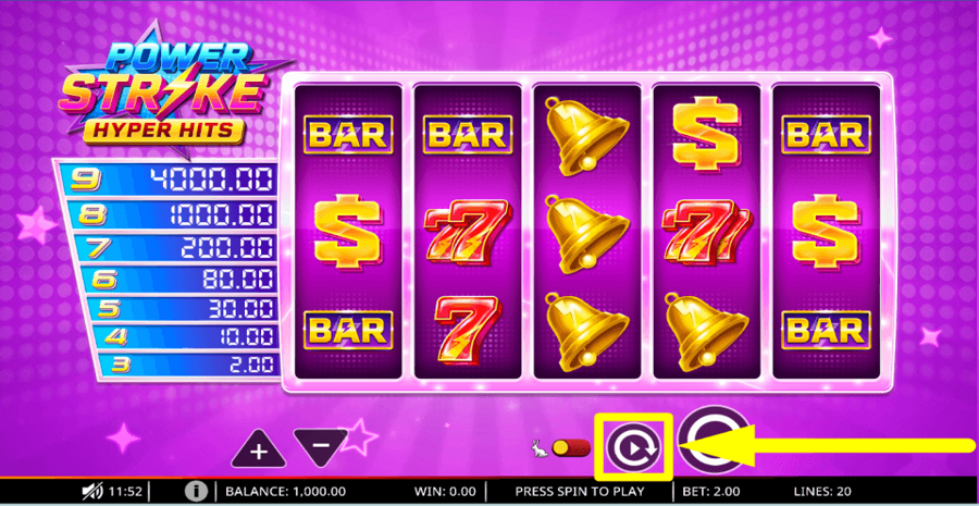 Power Strike Hyper Hits Autoplay Feature