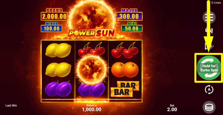 Power Sun Spin Button