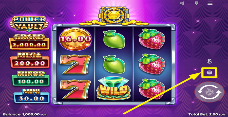 Power Vault Adjust Bet