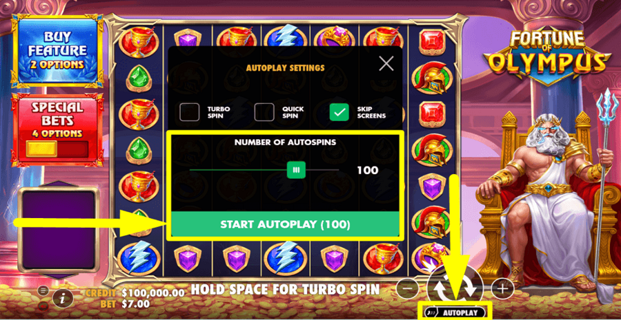 Pragmatic Play Fortune Of Olympus Autoplay Feature