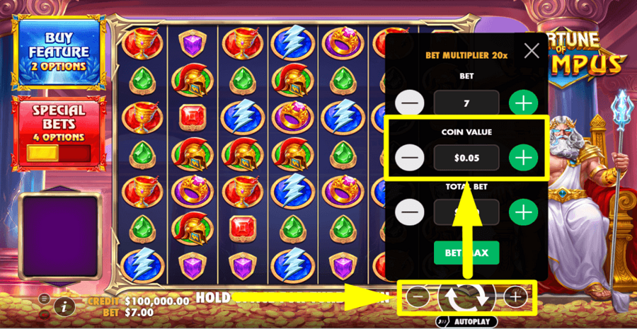 Pragmatic Play Fortune Of Olympus Coin Value