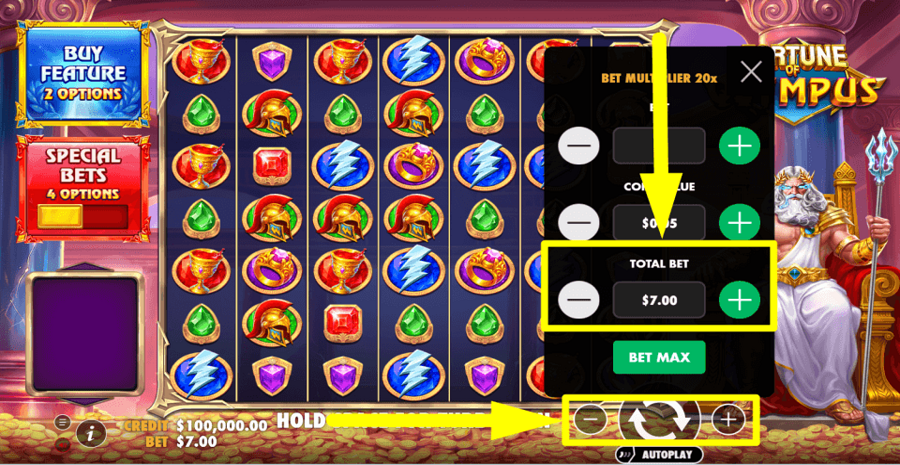 Pragmatic Play Fortune Of Olympus Total Bet Value