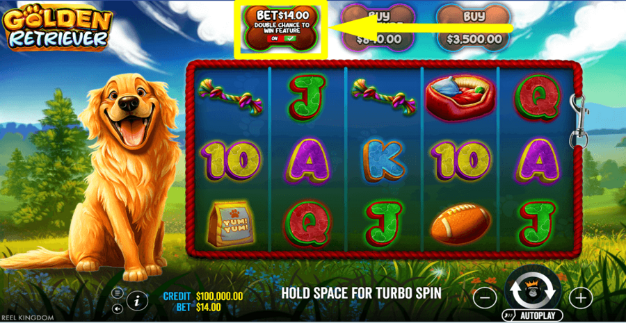 Pragmatic Play Golden Retriever Ante Bet Feature