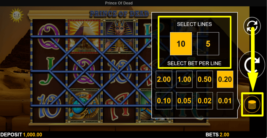 Prince Of Dead Adjustable Paylines