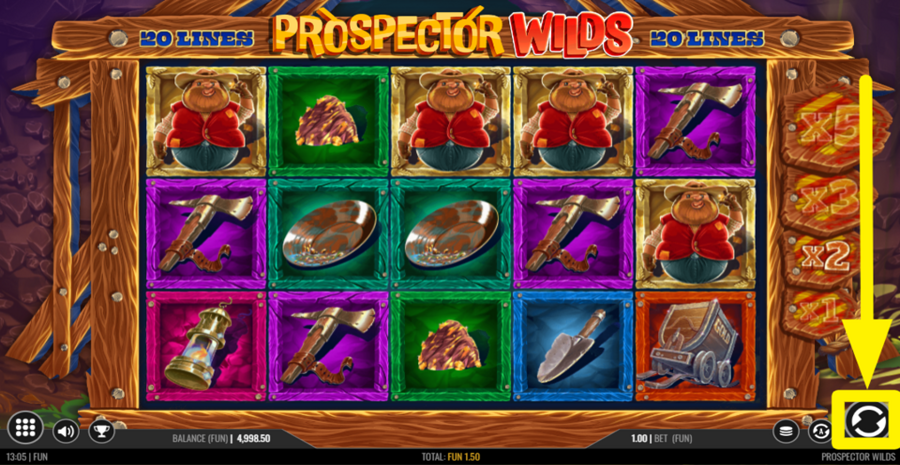 Prospector Wilds Spin Button
