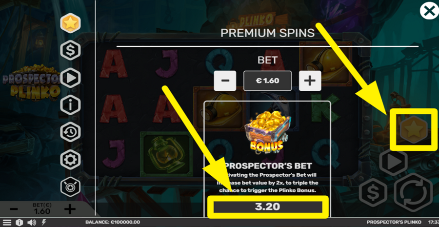 Prospectors Plinko Buy Bonus
