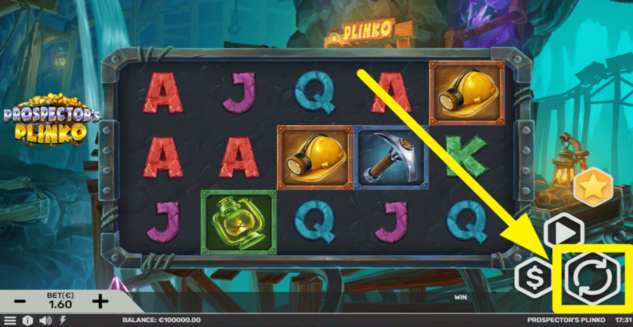 Prospectors Plinko Spin Button