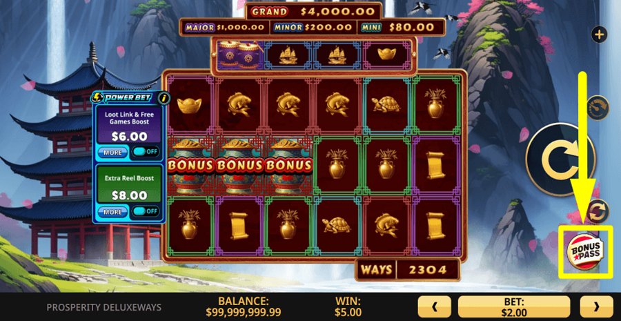 Prosperity Deluxeways Bonus Pass Feature