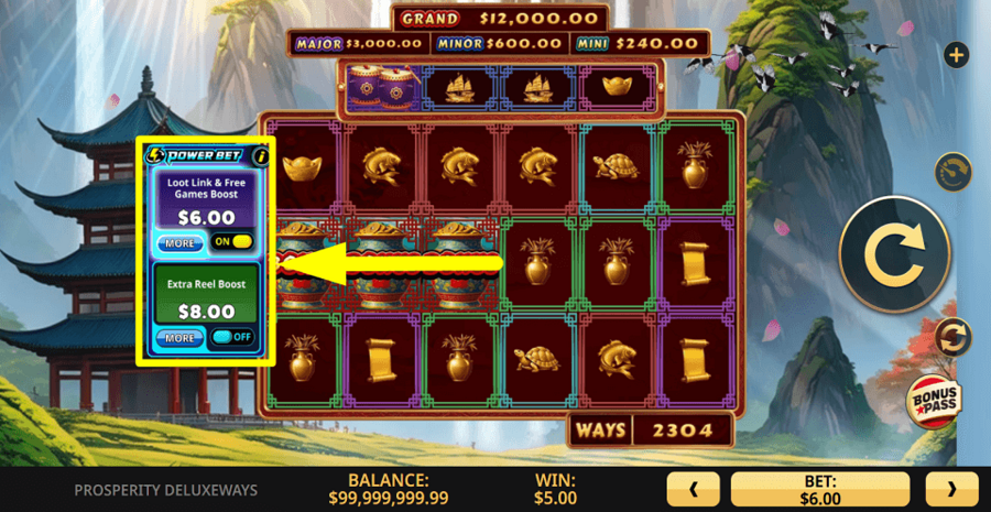 Prosperity Deluxeways Power Bet Feature