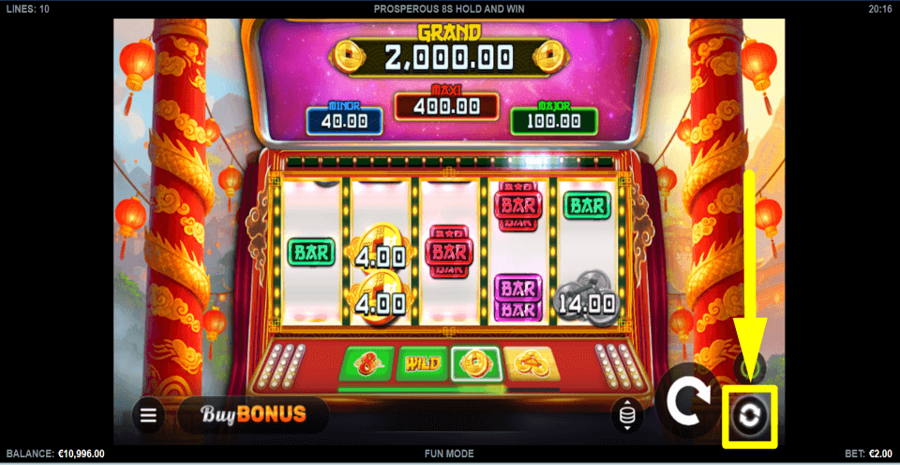 Prosperous 8s Hold And Win Autoplay Feature