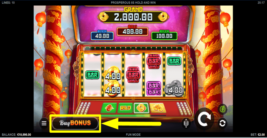 Prosperous 8s Hold And Win Buy Feature