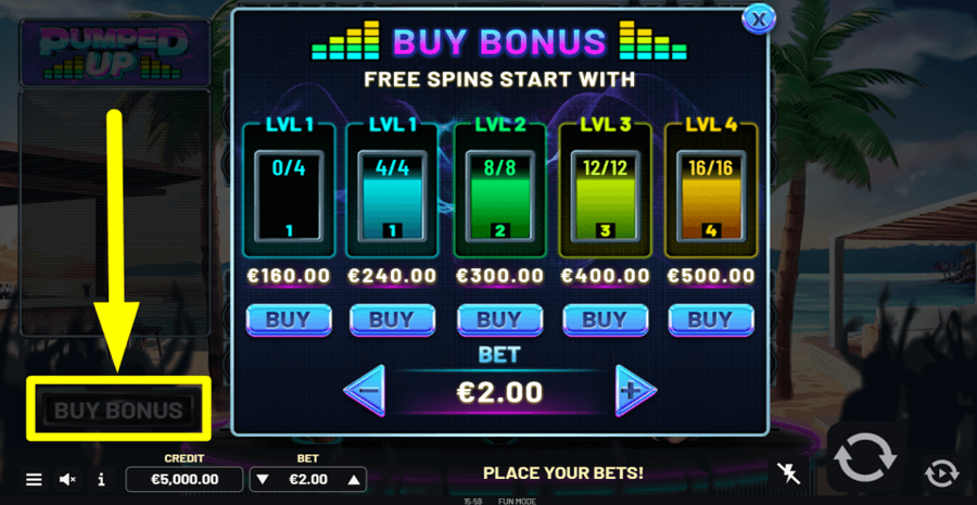 Pumped Up Buy Feature