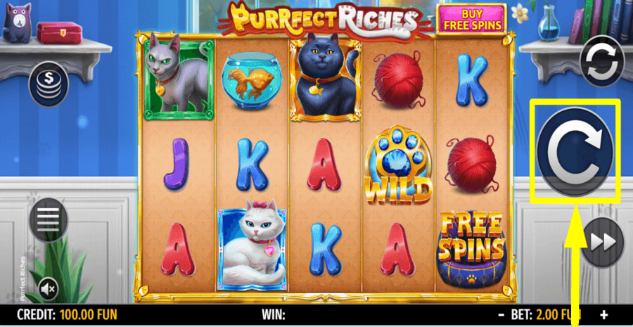 Purrfect Riches Spin Button