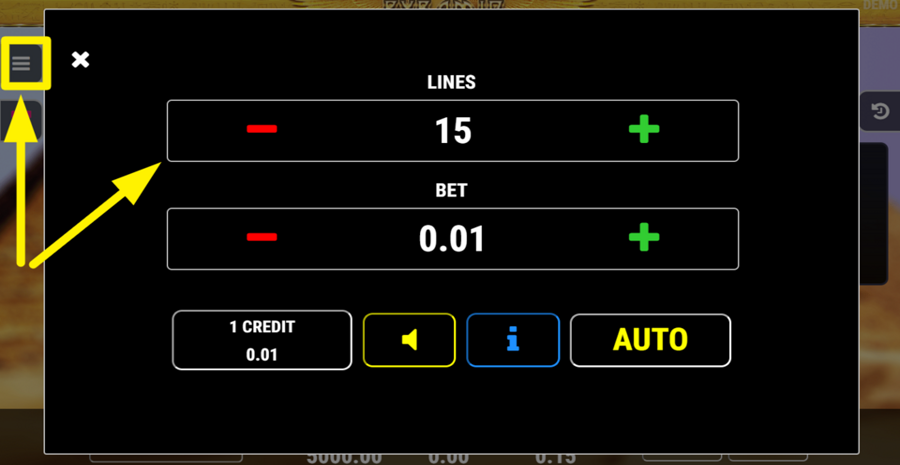 Pyramid Adjust Bet Lines