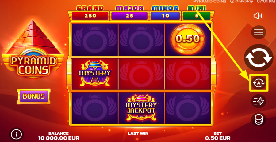 Pyramid Coins Autoplay