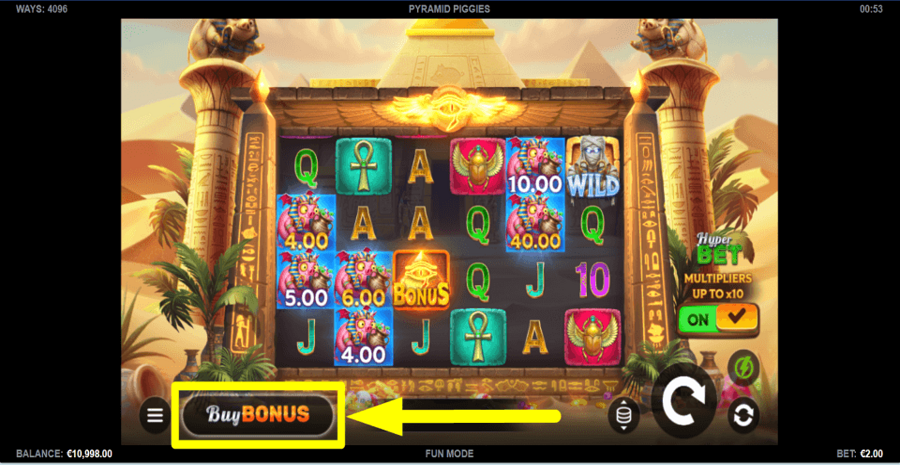 Pyramid Piggies Buy Feature