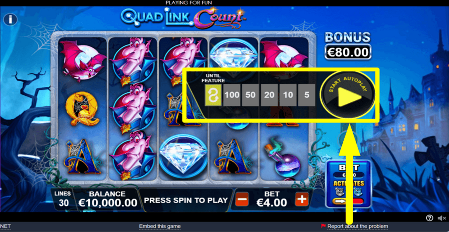 Quad Link Count Triple Way Jackpots Autoplay Feature