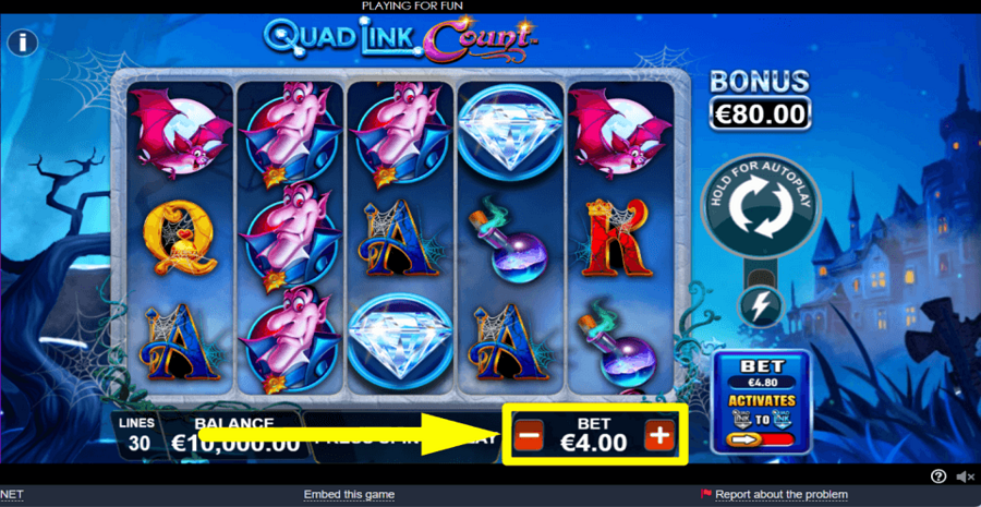 Quad Link Count Triple Way Jackpots Bet Value