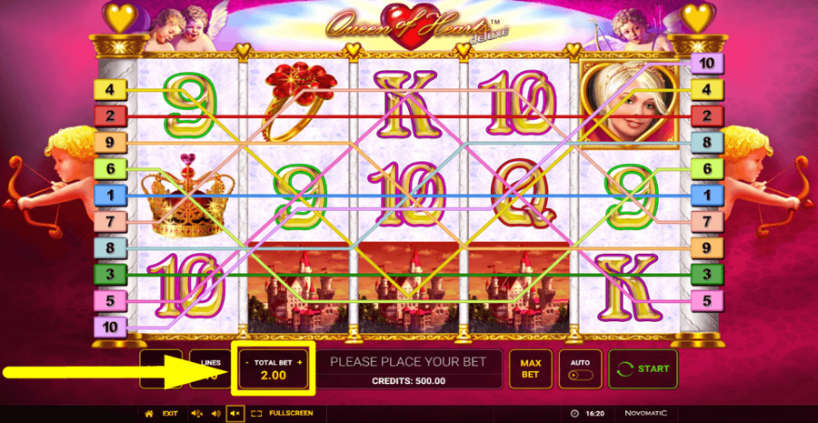 Queen Of Hearts Deluxe Bet Value